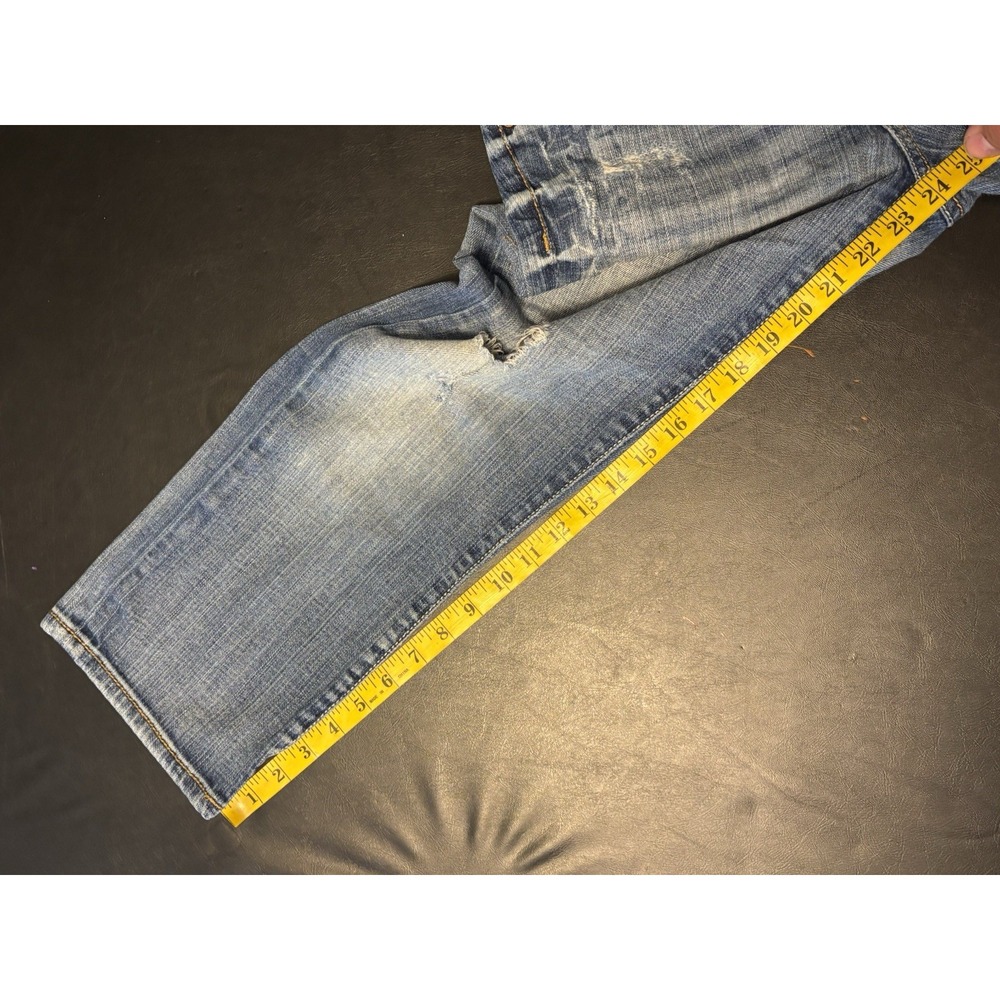 BKE Jeans Women's Size 27 Blue Medium Wash Distressed Denim Sarah Low Rise Crop - Picture 8 of 8
